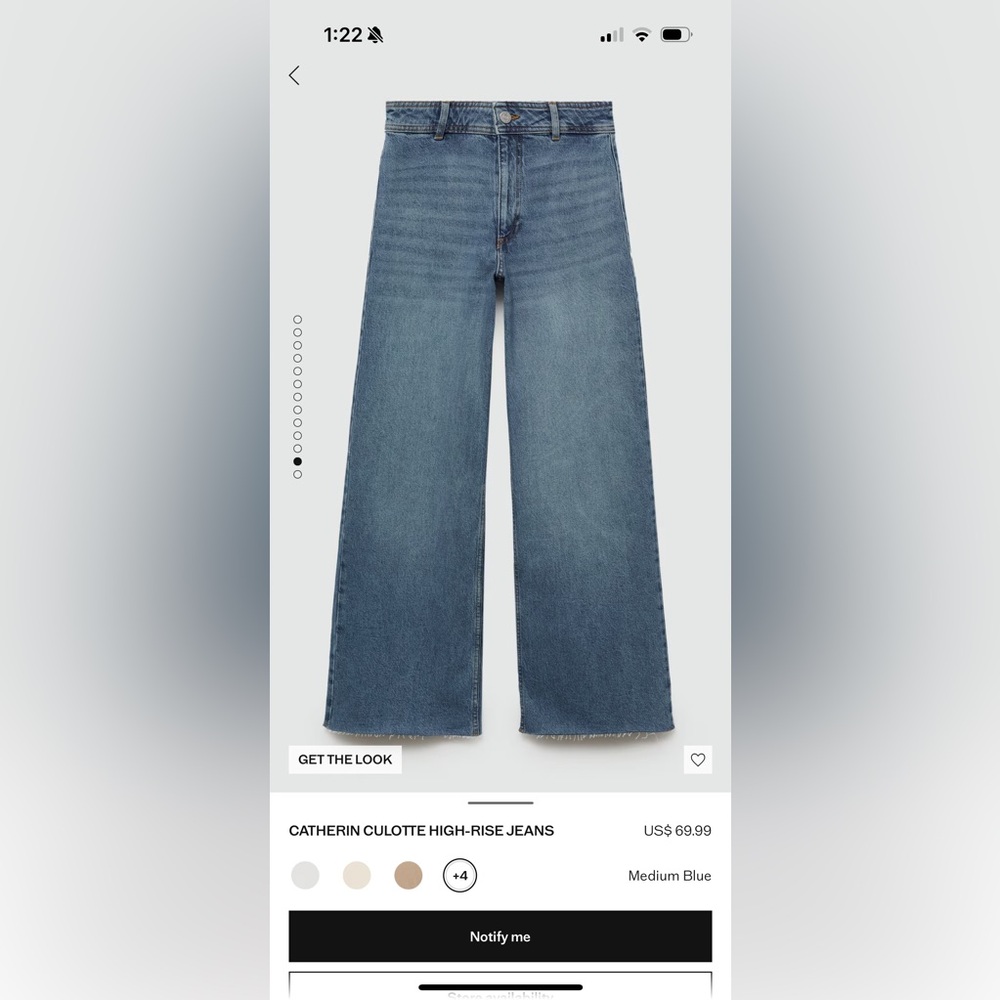 Mango Culotte Wide-Leg Jeans